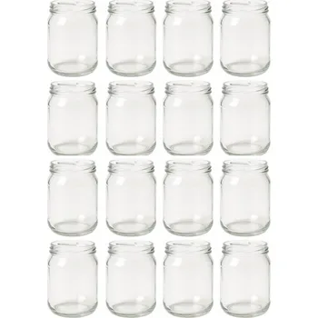 Sklenice 16x SKLENĚNÁ ZAVAŘOVACÍ SKLENICE 500ml NA ZAVAŘENINY MED DŽEM