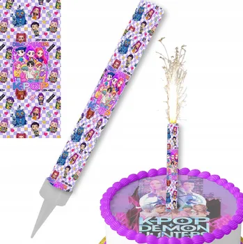 Dortová svíčka Dortová fontána Huntrix 12 cm Lovkyně démonů 1 ks