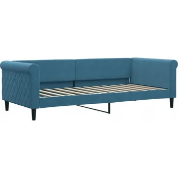 Postel Čalouněná jednolůžková postel 90x200 cm, modrá