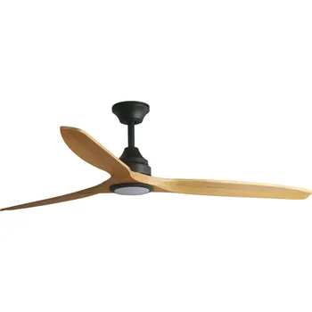 FARO ALO L stropní ventilátor LED, černá/dřevo DC CCT