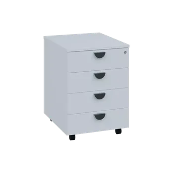 Zásuvkový kontejner TKC - 01 kontejner pojízdný, 4-zásuvkový, deska 18 mm, centrální zámek, bílá