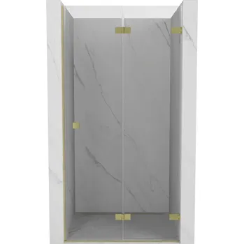 Sprchové dveře Mexen Lunar-F sprchové dveře skládací pravé 80 cm, transparentní, zlaté kartáčované - 836-080-000-55-00-P Sprchové dveře