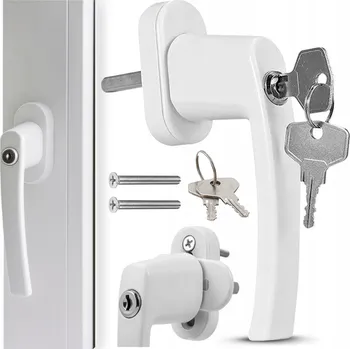 Okenní klika Okenní klika Mensen bílá hliníková se zámkem, 35 mm