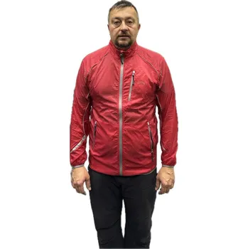 Cyklistické oblečení Pánská lehká sbalitelná bunda Mercox Leon cyklistika i běh červená Velikost: XXL