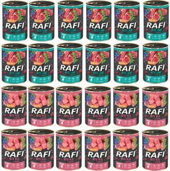 Krmivo pro psa Vlhké krmivo Rafi bez obilovin pro štěňata mix chutí 24x400 g
