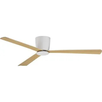 NOVA LUCE stropní ventilátor DELL tělo z hliníku dřevo a matná bílá 3ABS dřevěné listy 9952335