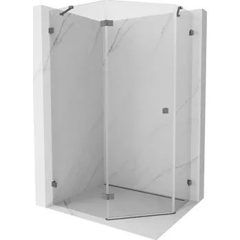 Mexen Lunar pětiúhelníková sprchová kabina s otočnými dveřmi vlevo 90 x 80 cm, transparentní, gun metal - 831-090L-080P-95-00-L Sprchové kouty