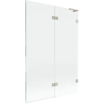 Vanová zástěna Mexen Lunar L vanová zástěna 2křídlová pravá 120 x 150 cm, transparentní, kartáčovaný nikl - 897L-120-100-97-00-P Vanové zástěny