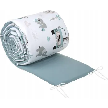 Příslušenství pro dětskou postel a kolébku Ochranný mantinel do postýlky 180x30 cm BABYMAM PREMIUM - Na safari/zelená