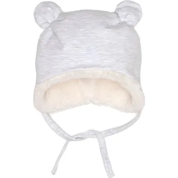 Čepice Čepička s oušky zimní - Světle šedá Velikost: XXS