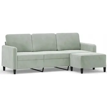 Pohovka Pohovka 198 x 77 cm samet (100% polyester) šedá