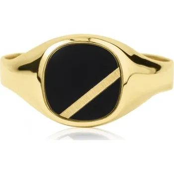 Prsten Luxur, Pánský pečetní prsten Orlando, žluté zlato s onyxem, vel. 59, prům. 18.8 mm, 585-14-1-0246.0Z00.0.59.689