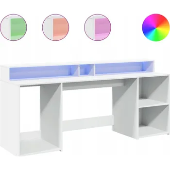 Psací stůl LED RGB 200x55x91 cm bílý