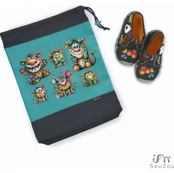 Školní sáček AUTORSKÝ pytlík na bačkorky MONSTER