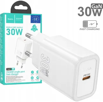 Nabíječka Hoco N62, 1× USB-C PD 30W GaN, bílá