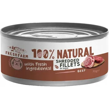 Krmivo pro kočku FRESH FARM FILÉ HOVĚZÍ S KUŘECÍM V OMÁČCE 70G