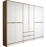 Šatní skříň Elina 270 cm bílá/ořech