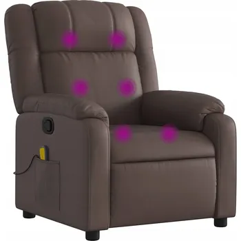 Křeslo Masážní rozkládací křeslo hnědé 77x95x99 Cm