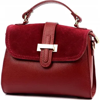 Kabelka Semišová kožená kabelka LUKA bordo