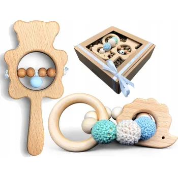 Dřevěné kousátko na prořezávání zoubků EKO, bílé dřevo