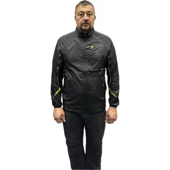 Cyklistická bunda Pánská lehká sbalitelná bunda Mercox Leon cyklistika i běh černá Velikost: L