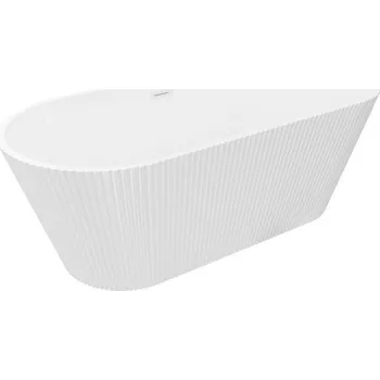 Vana Mexen Yara volně stojící vana rýhovaná 170 x 75 cm, bílá, bílý přepad - 52861707500-20 Volně stojící vany