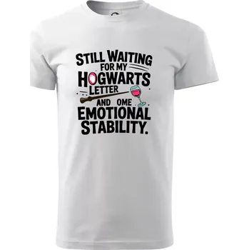 Pánské tričko Still waiting for my Hogwarts letter and some emotional stability - Triko extra velké (5-8XL) - 8XL ( Bílá )