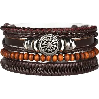 Náramek Hnědý kombinovatelný pánský náramek