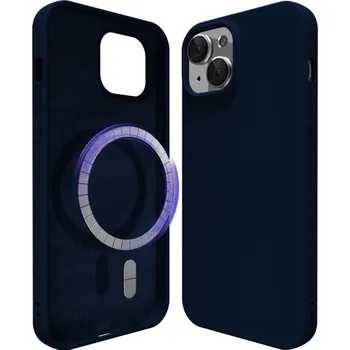 Pouzdro na mobilní telefon Prémiový barevný MagSafe silikonový obal pro iPhone 15 Barva: Temně modrá