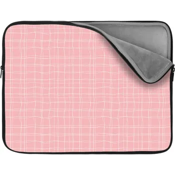 pouzdro na notebook Sablio Obal na notebook Bílé proužky, růžové čtverečky - 13"