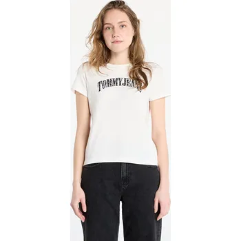 Dámská móda Tričko Tommy Jeans Regular Floral Varsity Tee White M