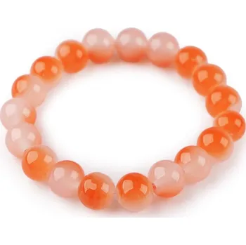Náramek Náramek pružný ze skleněných korálků - 3 oranžová