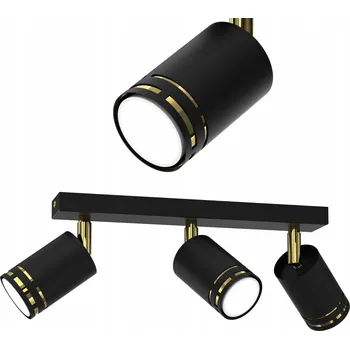 STROPNÍ SVÍTIDLO STROPNÍ ČERNÝ ZLATÝ POHYBLIVÝ LED GU10 POLSKÁ LAMPA SPOT REFLEKTOR