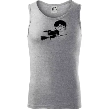 Harry obrázek na koštěti - Tílko pánské Core - L ( Tmavě šedý melír )