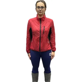 Cyklistická bunda Dámská lehká sbalitelná bunda Mercox Irbis cyklistika i běh červená Velikost: 38