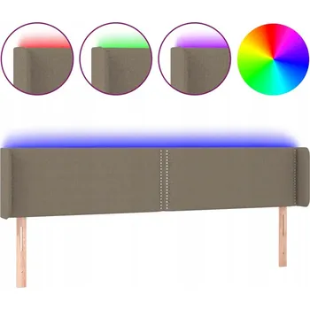 Čelo postele LED taupe 203x16x78/88 cm