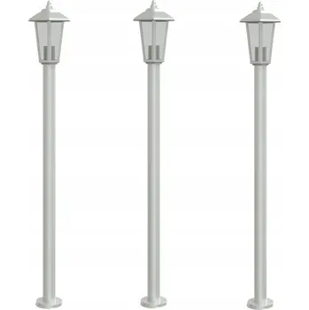 Venkovní osvětlení Zahradní lampa ocelová IP44 120 cm stříbrná