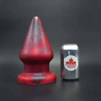 Anální kolík Topped Toys The Grip 150 Forge Red, prémiový silikonový anální kolík 22 x 12,2 cm