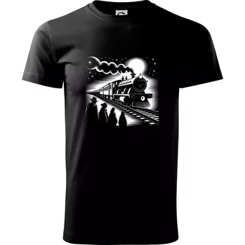 Pánské tričko Hogwarts Express černobílý - Klasické pánské triko vyšší gramáže - XL ( Černá )