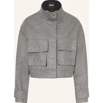Dámský blejzr Boss Dámská Bunda Hranatého Střihu Jardia Z Flanelu, světle...