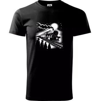 Pánské tričko Hogwarts Express černobílý - Triko extra velké (5-8XL) - 7XL ( Černá )