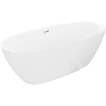 Vana Mexen Luvo Slim volně stojící vana 170 x 75 cm, bílá, přepad chrom - 52801707500-01 Volně stojící vany