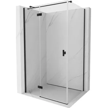 Mexen Mist-H T sprchový kout otevírací levý 115 x 70 cm, průhledný, černý - 8A5T-115-070-70-00-L Sprchové kouty