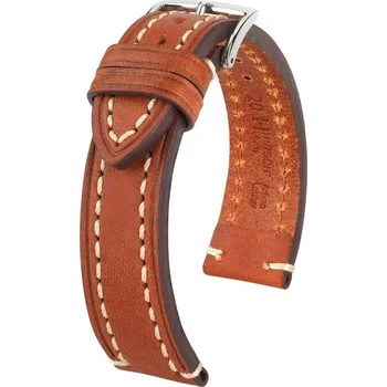 Řemínek na hodinky Řemínek Hirsch Liberty - zlatohnědý - 22 mm - L – Standardní délka (doporučujeme) - 20 mm - Stříbrná + 5 let záruka a dárek ZDARMA