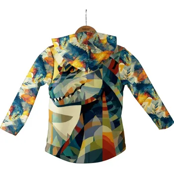 Panel se střihem 92 softshell bunda geometrická godzilla