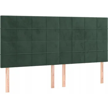 Čelo postele sametové tmavě zelené 100x78 cm - sada 4 ks