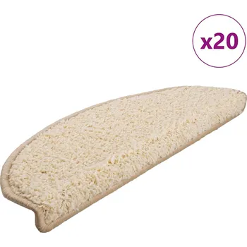 Nášlap na schod vidaXL Schodové rohože 20 ks 65 x 21 x 4 cm krémové, půlkulaté, velké
