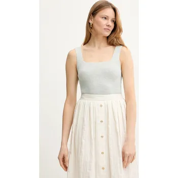 Top s příměsí lnu Twinset 251TT3147 tyrkysová 65X, vel. XL