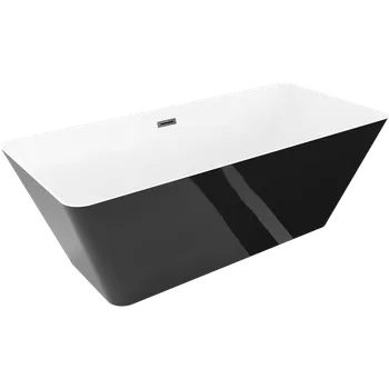 Vana Mexen Velo Slim volně stojící vana 170 x 75 cm, bílá/černá, přepad černý - 52811707575-70 Volně stojící vany