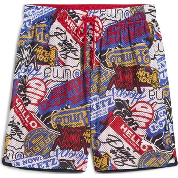 Pánské kraťasy PUMA HOOPERHOTLINE AOP 7" SHORTS 63283701 FOR ALL TIME RED/AOP S